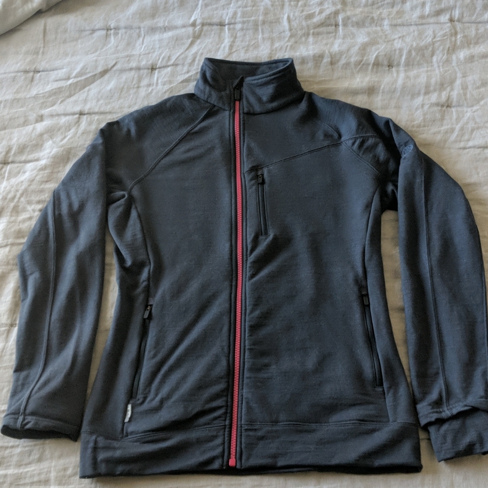 Icebreaker Crave GT 320 Jacket, Grey + Pink Detail